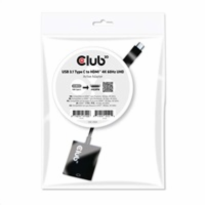 Club3D Adaptér aktivní USB 3.1 typ C na HDMI 2.0 UHD 4K60...