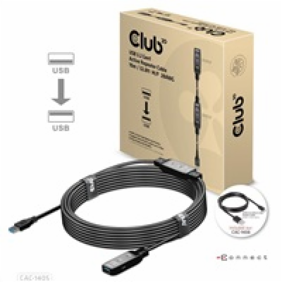 Club3D Kabel USB 3.2 Gen1 Active Repeater Cable M/F 28AWG...