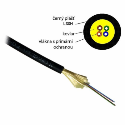 XtendLan FO kabel, 9/125, 4c, DROP, 3,6mm LS0H, černý, G....