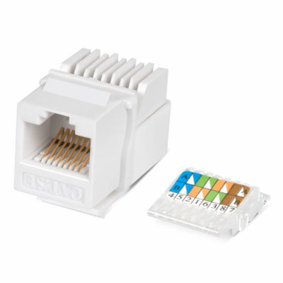 XtendLan Keystone jack RJ45, CAT5e, UTP, zaklapávací, bíl...