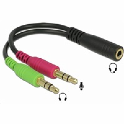 PREMIUMCORD Adaptér 4pólový jack3,5mm pro sluchátka a mik...