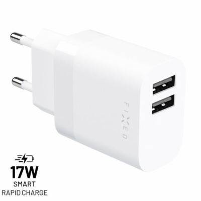 Síťová nabíječka FIXED s 2xUSB výstupem, 17W Smart Rapid ...