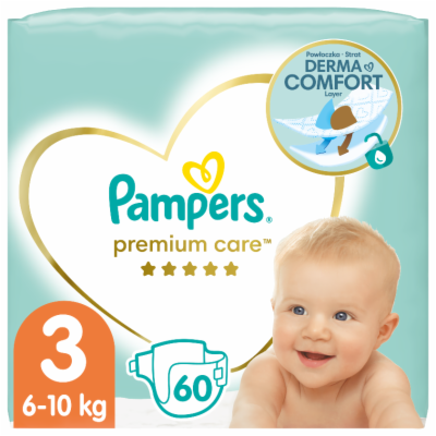 Pampers Premium Care Plenky Velikost 3, 6kg-10kg, 60ks