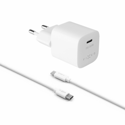 Set síťové nabíječky FIXED Mini s USB-C výstupem a USB-C/...