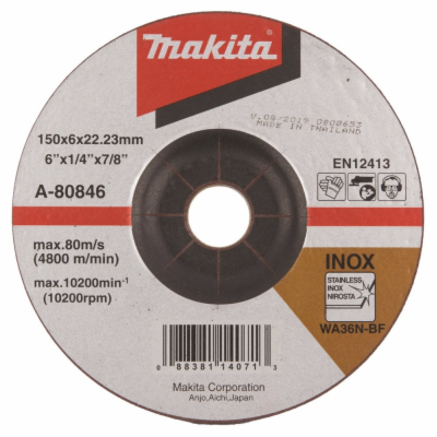 Makita A-80846 brusný kotouč 150x6x22 nerez