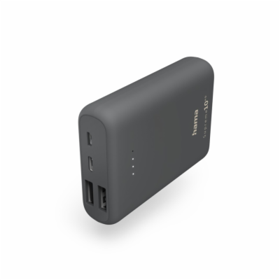 Hama Supreme 10HD, powerbank, 10000 mAh, 3 A, 3 výstupy: ...