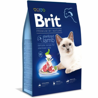 Brit Premium by Nature Cat. Sterilized Lamb, 8kg granule ...