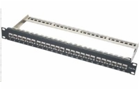 XtendLan Patch panel 19", 24 portů s vyjmutelnými keystone Cat6a, stíněný