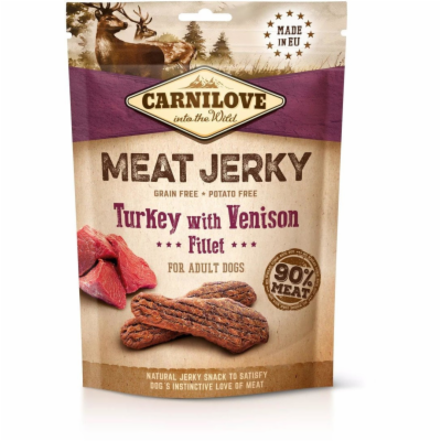 Carnilove Jerky Venison & Turkey Fillet 100g pamlsky pro psy