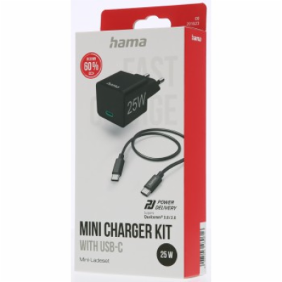 Hama set: rychlá USB nabíječka USB-C PD/QC 25 W + kabel U...