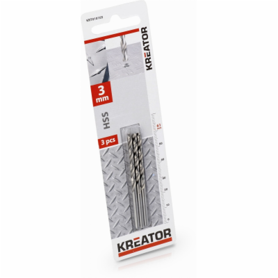 Kreator KRT010105 - 3ks HSS vrták do kovu 3x61 mm