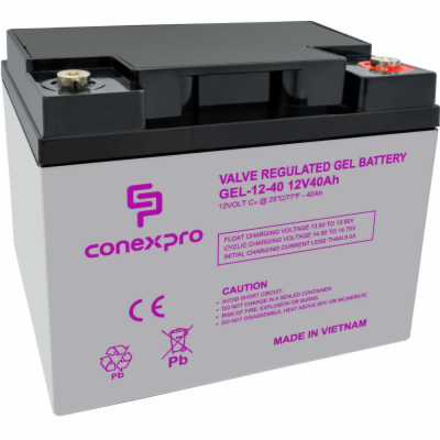 Conexpro baterie gelová, 12V, 40Ah, životnost 10-12 let, ...