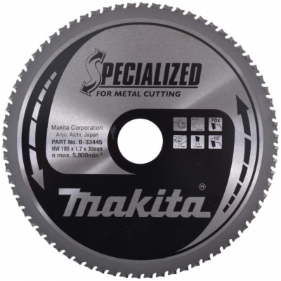 Makita kotouč pilový ocel SPECIALIZED 185x1.7x30mm 70Z (B...