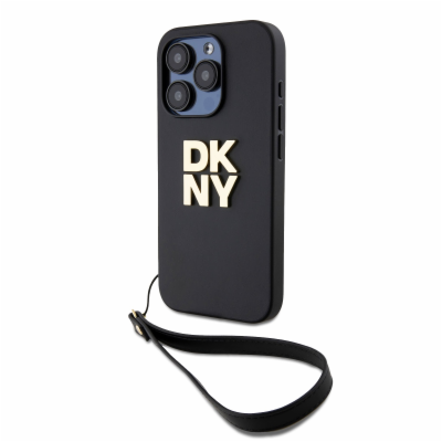 DKNY PU Leather Stack Logo Wrist Strap Zadní Kryt pro iPh...