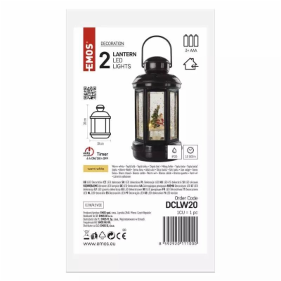 LED dekorace – vánoční lucerna se Santou, 20 cm, 3x AAA, ...