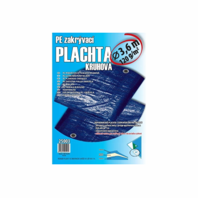 Plachta zakrývací kulatá, O 3,2 - 3,6 m, 120g/m2, modro -...