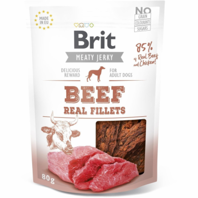 Brit Jerky Beef Fillets 80g pamlsky pro psy