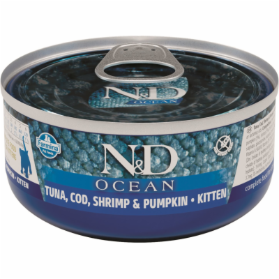 N&D OCEAN CAT Kitten Tuna & Cod & Shrimp & Pumpkin 70g ko...