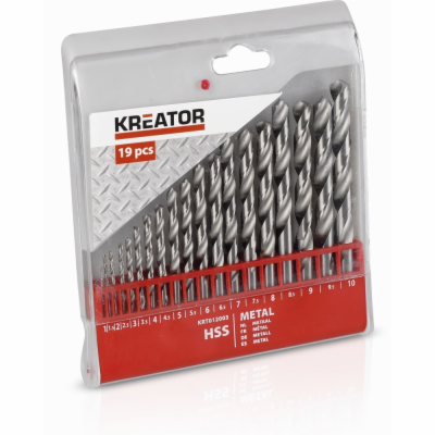 Kreator KRT012003 - 19 ks HSS Vrtáků do kovu 1-10 mm