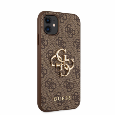 Guess PU 4G Metal Logo Zadní Kryt pro iPhone 11 Brown