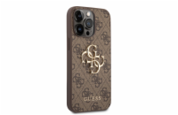 Guess PU 4G Metal Logo Zadní Kryt pro iPhone 14 Pro Brown