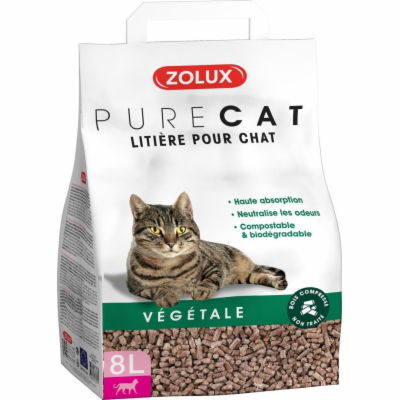 Zolux Podestýlka PURECAT natural absorbent rostlinná 8l