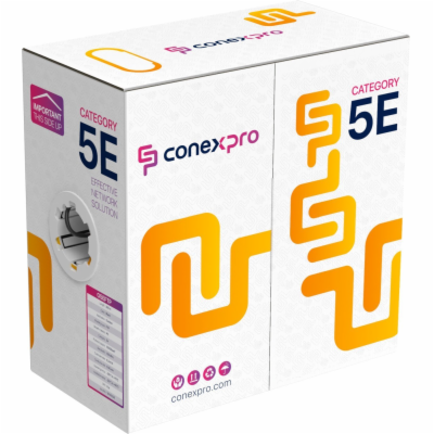 Conexpro FTP kabel venkovní, CAT5e, PE, 24 AWG, 305m, černý