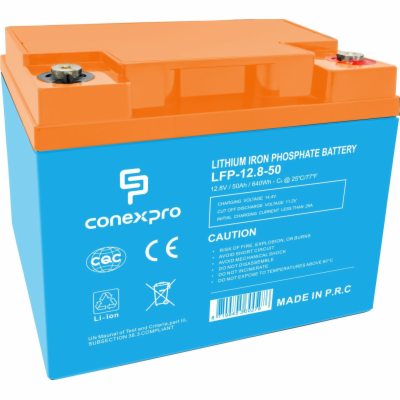 Conexpro baterie LiFePO4, 12.8V, 50Ah, Smart BMS, Bluetooth