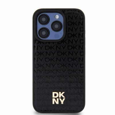 DKNY PU Leather Repeat Pattern Stack Logo Magsafe Zadní K...