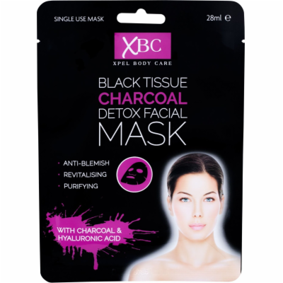 Xpel Body Care Black Tissue Charcoal Detox Facial Mask 28ml