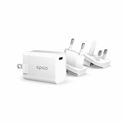 Epico 20W PD CHARGER WITH CHANGEABLE PLUG (EU, UK) - bílá