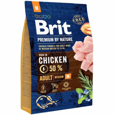 Brit Premium by Nature Adult M 3kg granule pro psy