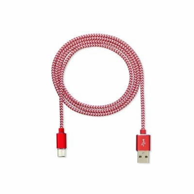 CUBE1 nylon datový kabel USB > USB-C, 2m, Red