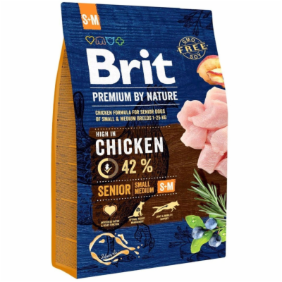 Brit Premium by Nature Senior S+M 3kg granule pro psy