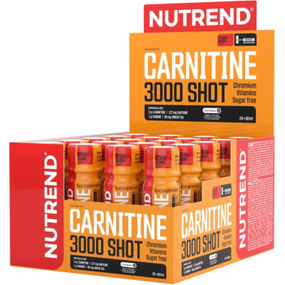 Nutrend CARNITINE 3000 SHOT, 20x 60 ml, jahoda