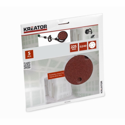 Kreator KRT232009 - 5ks Brusný kotouč 225 mm G240