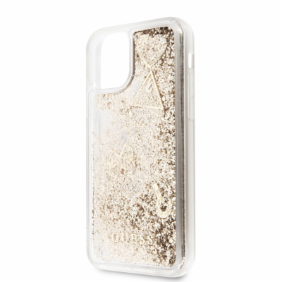 Guess Glitter Hearts Zadní Kryt pro iPhone 11 Gold