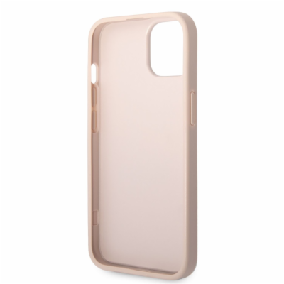 Guess PU 4G Metal Logo Zadní Kryt pro iPhone 14 Pink