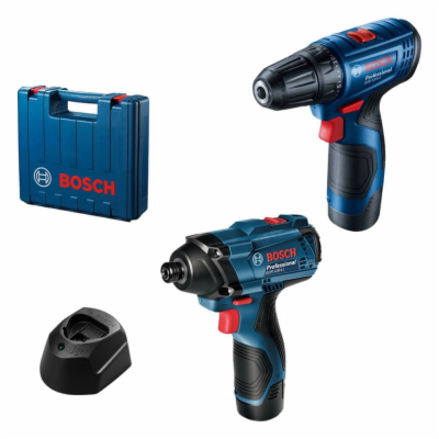 Bosch GSR 120-Li + GDR 120-Li + 2× GBA 12V 2.0Ah + GAL 12...