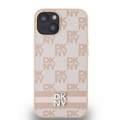 DKNY PU Leather Checkered Pattern and Stripe Zadní Kryt p...