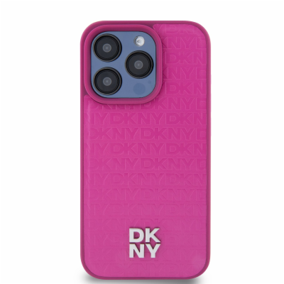 DKNY PU Leather Repeat Pattern Stack Logo Magsafe Zadní K...