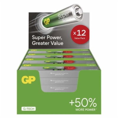 Alkalická baterie GP Super AA (LR6), 12Ks blistr