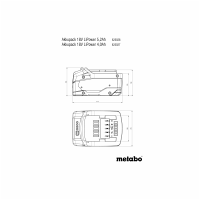 Metabo Akumulátor 18 V, 5,2 Ah, Li-Power (625028000)