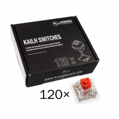 Glorious Kailh Box Red Switches, 120 ks