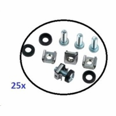 Montážní sada M6 do rozvaděčů - 25ks (100x šroubek + 100x...