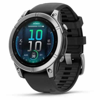 Garmin fenix® E – 47 mm, AMOLED, nerezová ocel, černý sil...