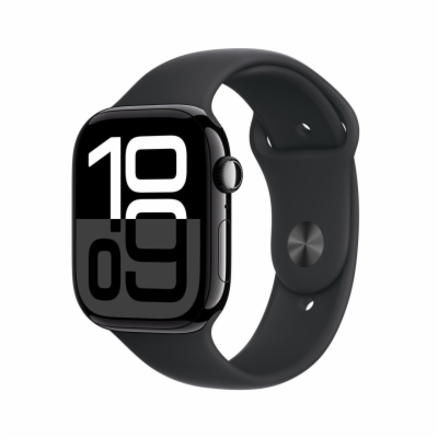 Apple Watch S10 Cell/46mm/Jet Black/Sport Band/Black/-S/M