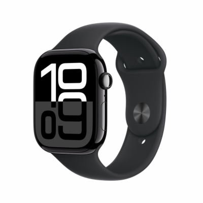 Apple Watch S10/42mm/Jet Black/Sport Band/Black/-M/L