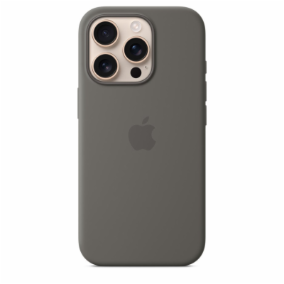 iPhone 16 Pro Silicone Case with MS - Stone Gray