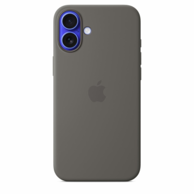 iPhone 16 Plus Silicone Case with MS - Stone Gray